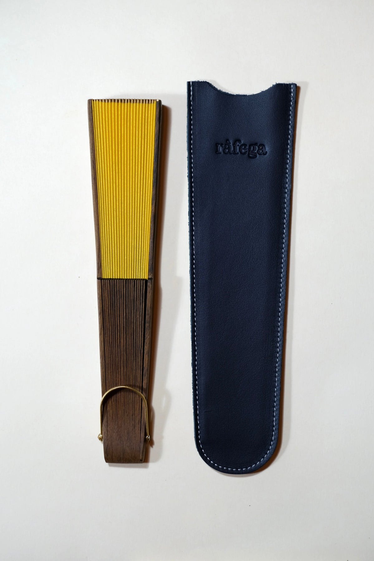 Funda de piel abanico - Azul Oscuro