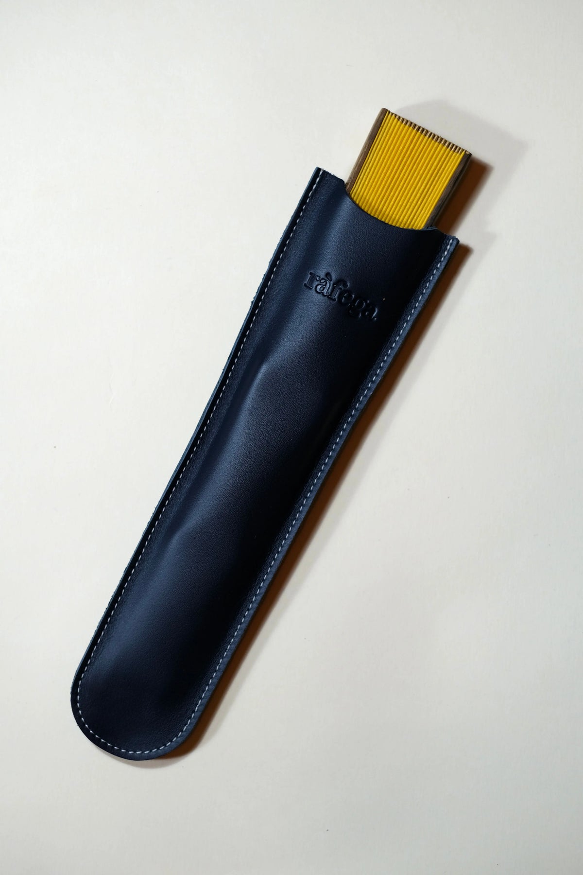 Funda de piel abanico - Azul Oscuro