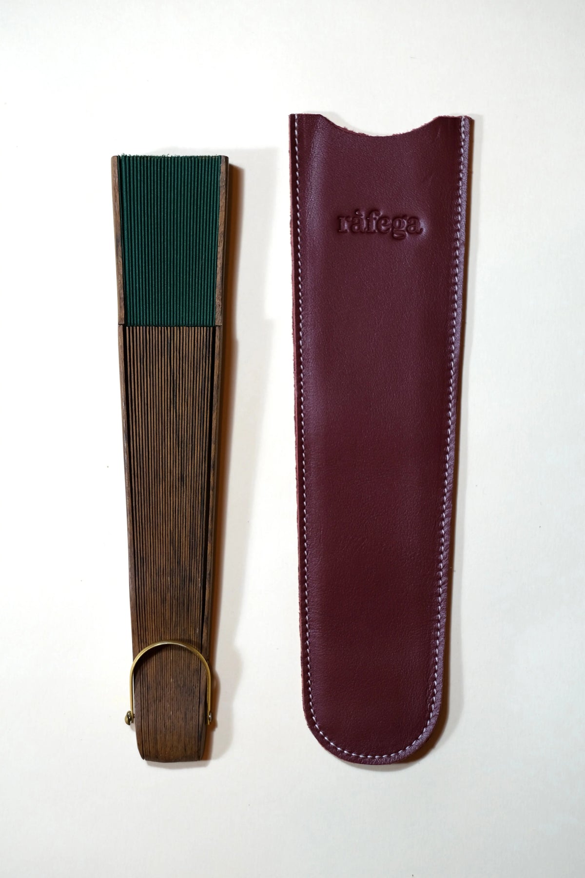 Leather Fan Case - Night Green