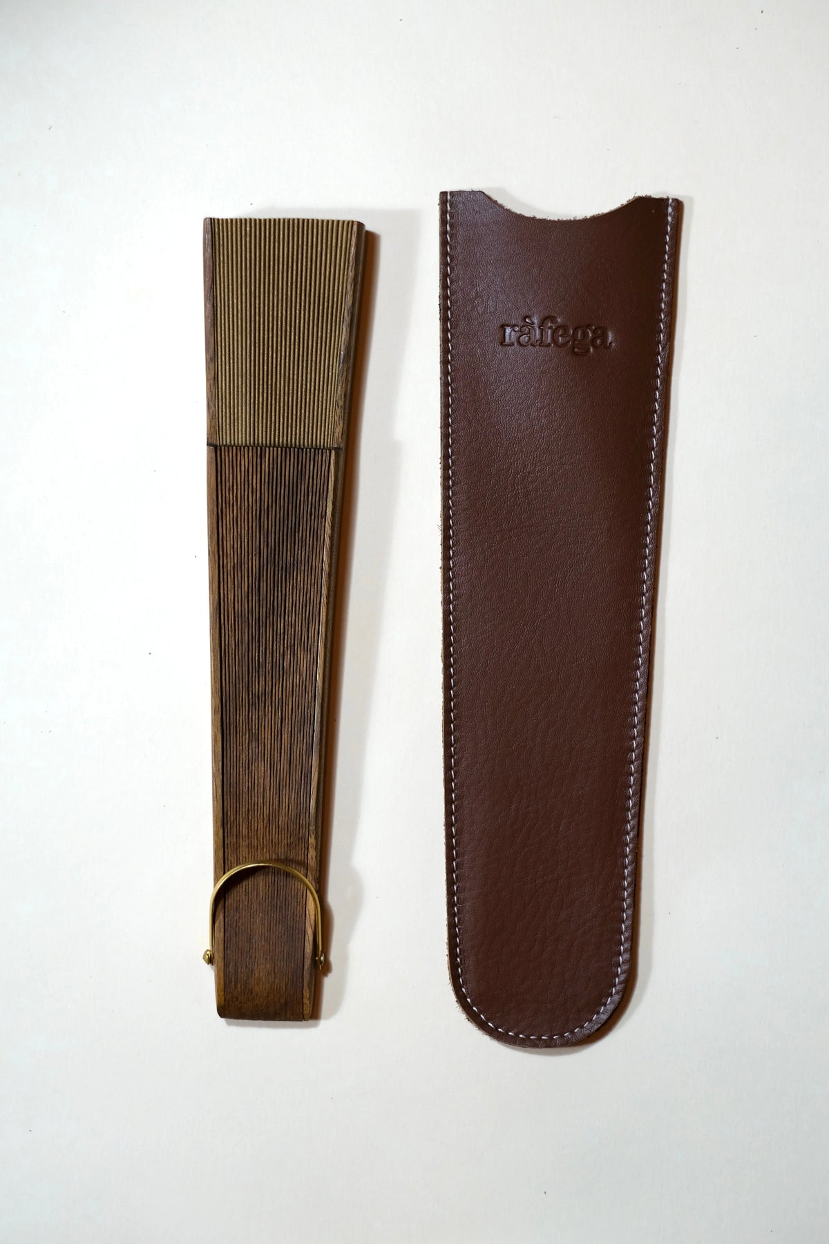Funda de piel abanico - Marrón
