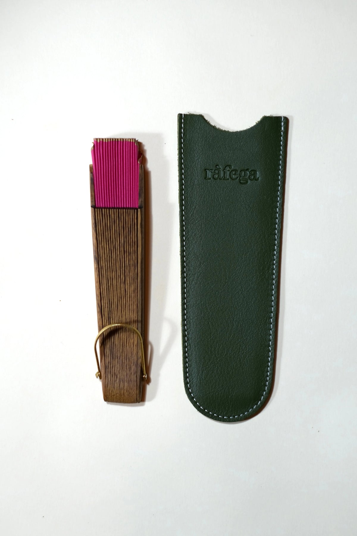 Funda de piel abanico petitó - Verde