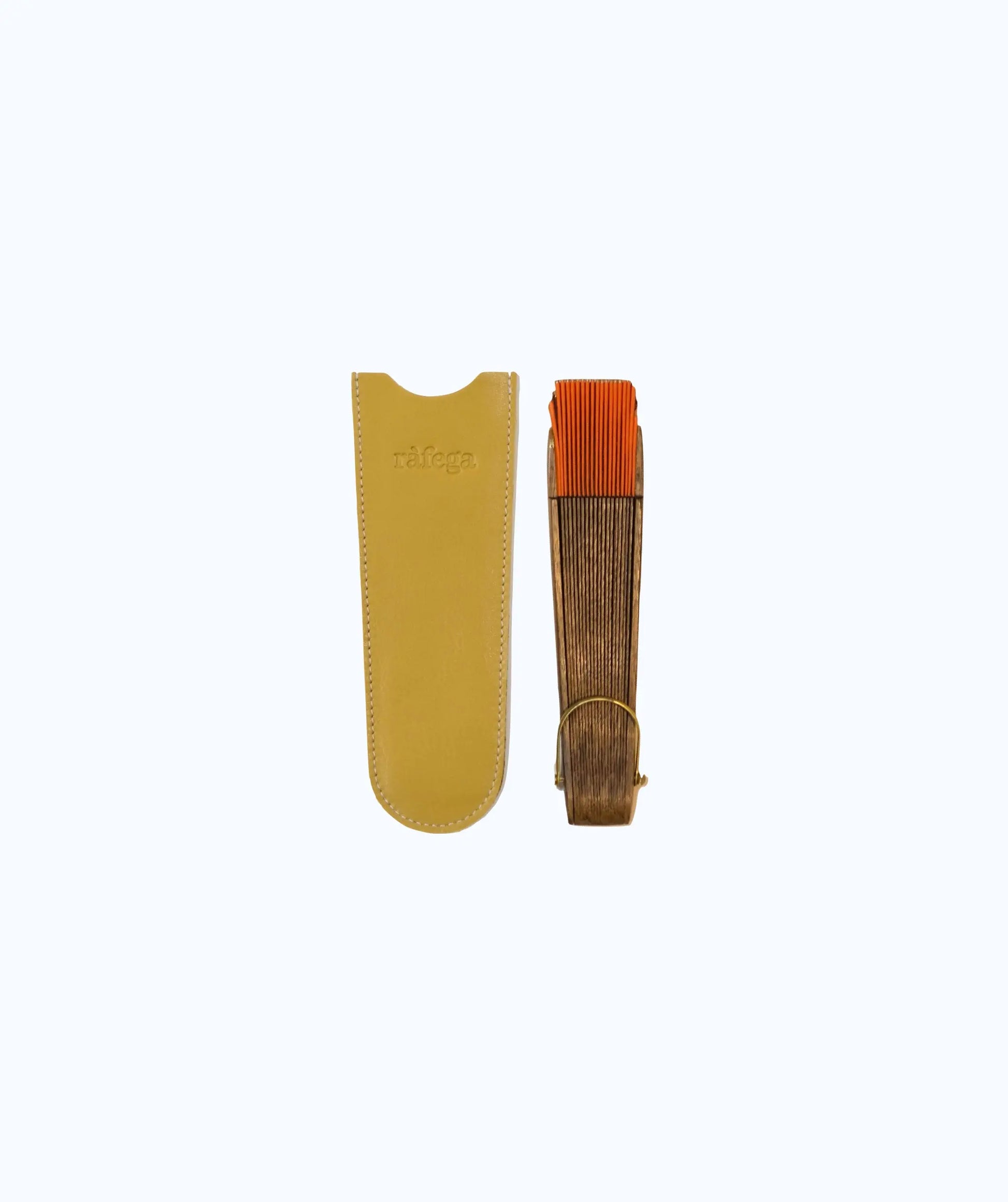 Funda de piel abanico petitó - Mostaza ràfega Funda Cuero 