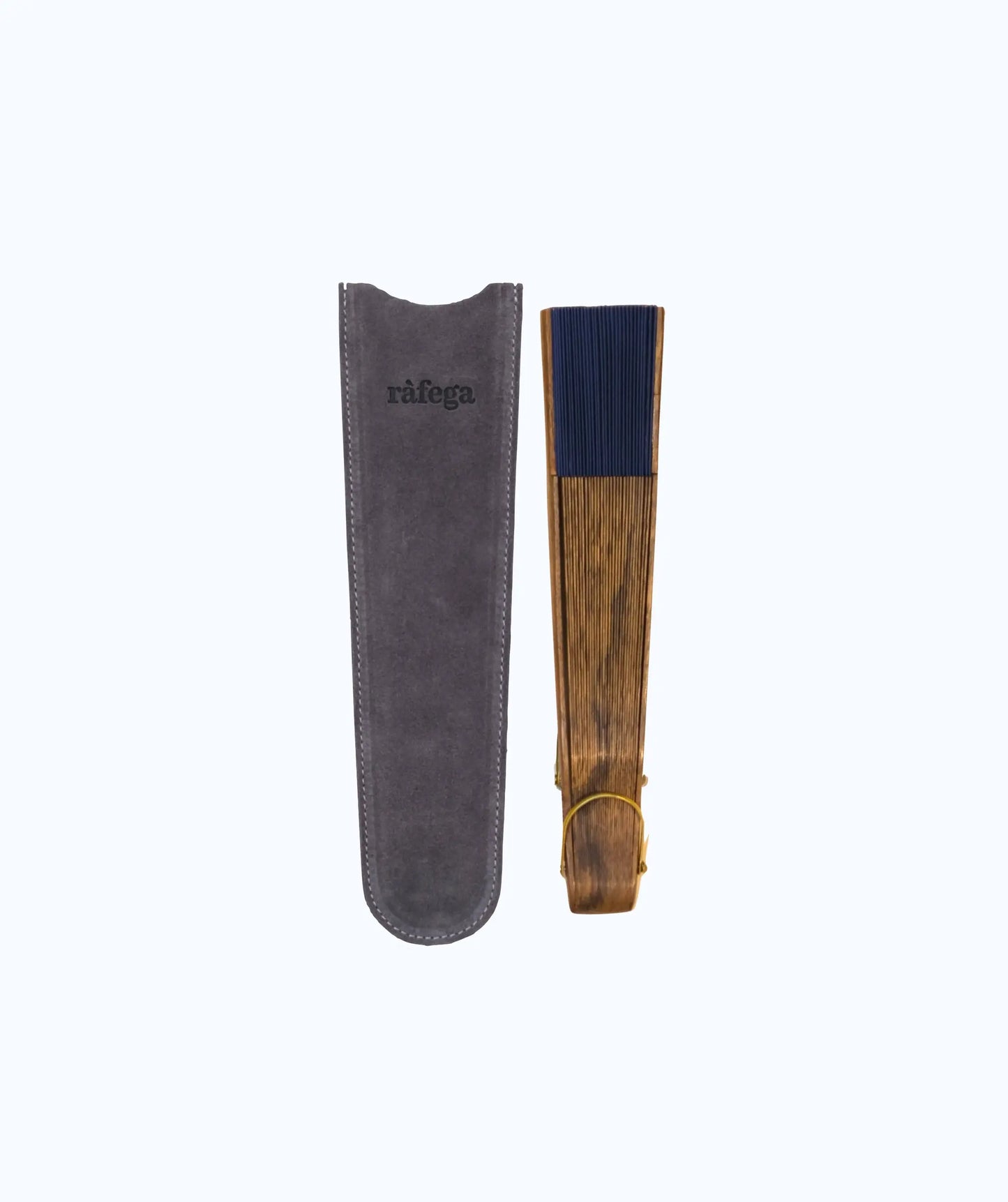 Funda de piel abanico - Ante Gris ràfega Funda Cuero 